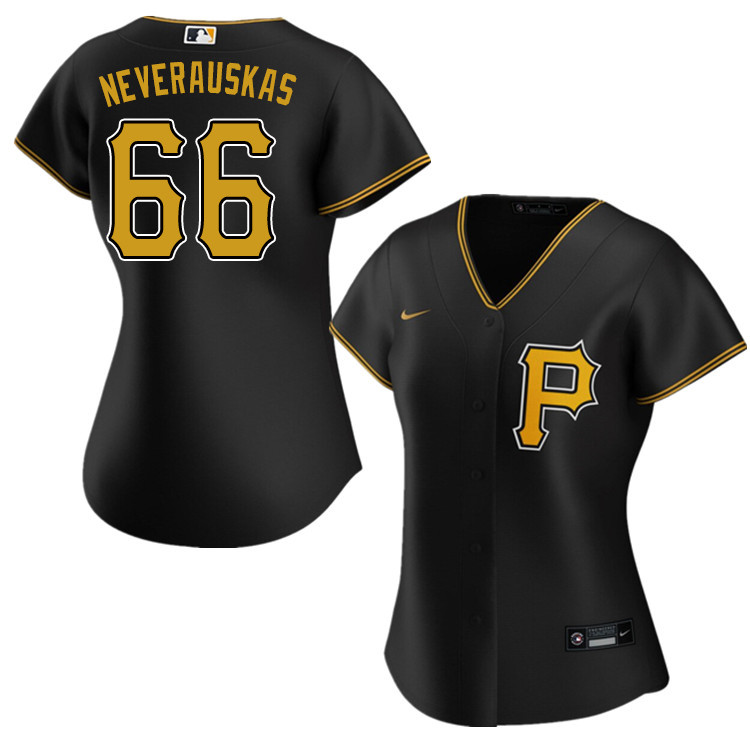 Nike Women #66 Dovydas Neverauskas Pittsburgh Pirates Baseball Jerseys Sale-Black